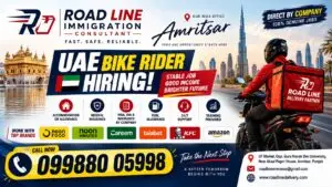 Roadline Immigration Consultant in Amritsar Hiring for Delivery Riders in UAE